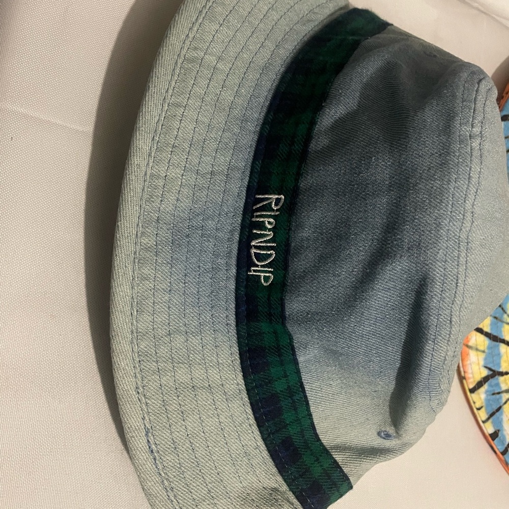 🚨Sold🚨Ripndip Blue and Green Plaid Bucket Hat